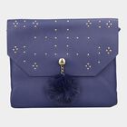 Women's Blue Polyurethane Sling Bag, , small