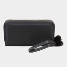 Women's Black Polyurethane Clutch Bag, , small image number null