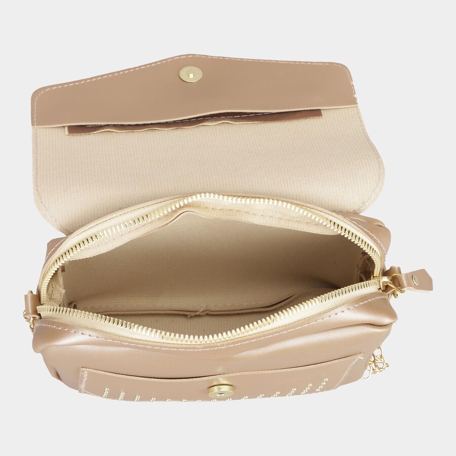 Women's Polyurethane Envelope/Zipper Sling Bag, , large image number null
