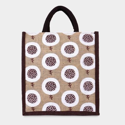 Brown Jute Lunch Bag