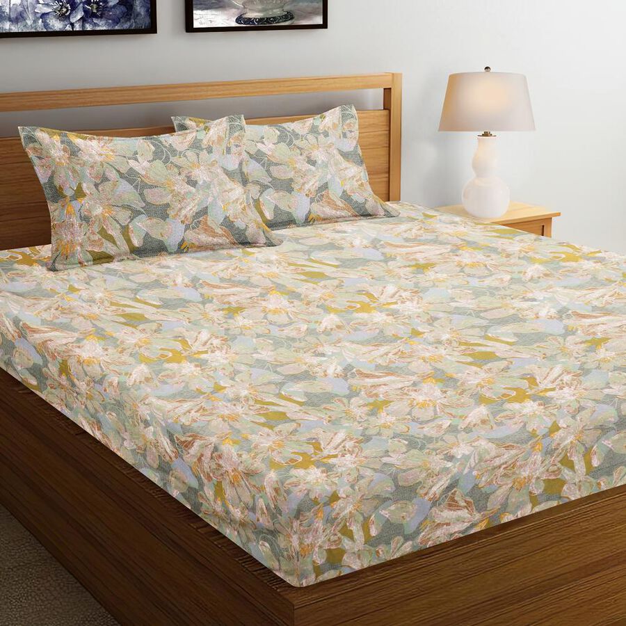 Grey Microfiber Double Bedsheet, , large image number null