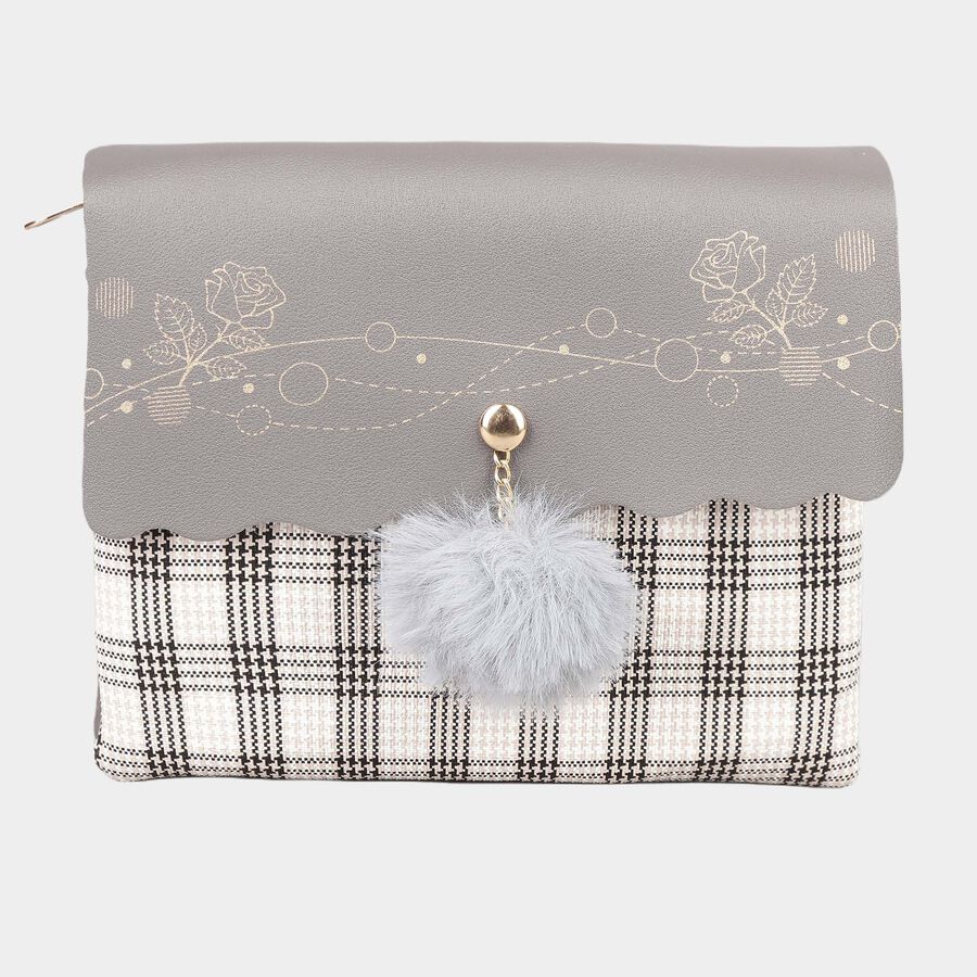 Women's Polyurethane Envelope/Zipper Sling Bag, , large image number null