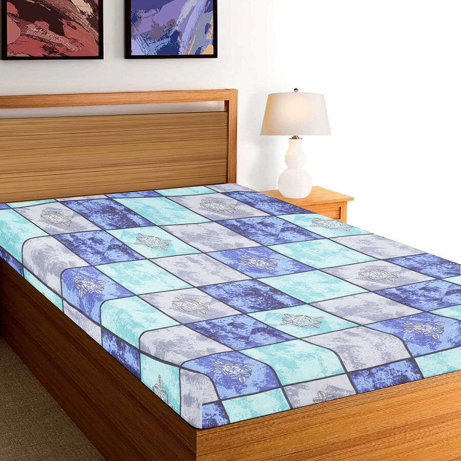 Teal Blue Microfiber Single Bedsheet, , large image number null