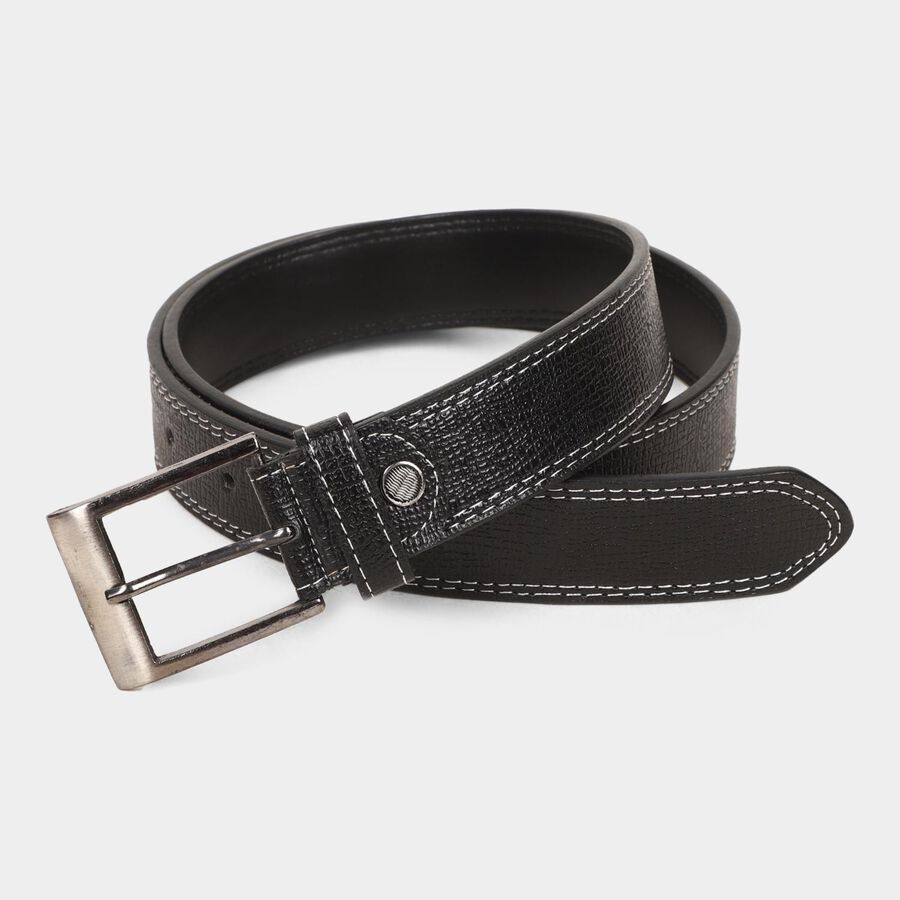Men's Black Polyurethane Casual Belt, , large image number null