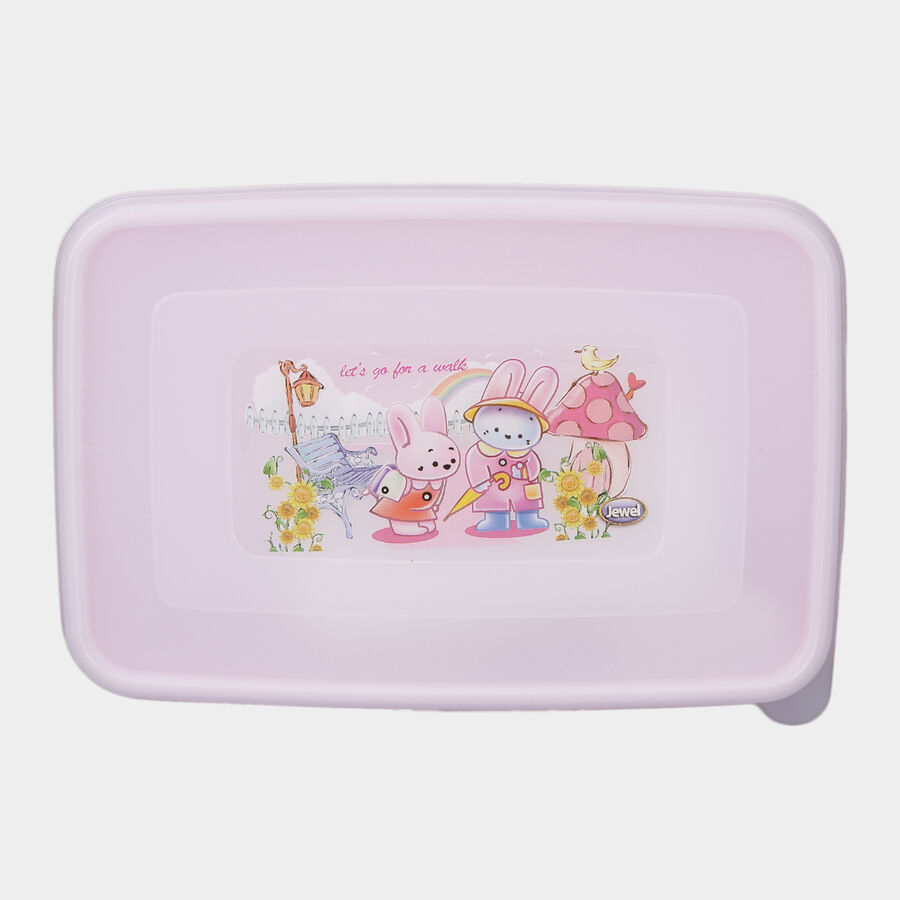 Plastic Lunch Box - 1 Big Container; 1 Small Container; 1 Spoon, , large image number null