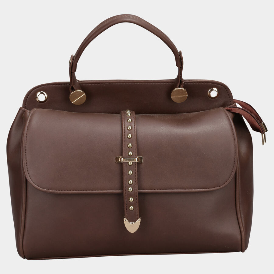 Women's Brown Polyurethane Tote Bag, , large image number null
