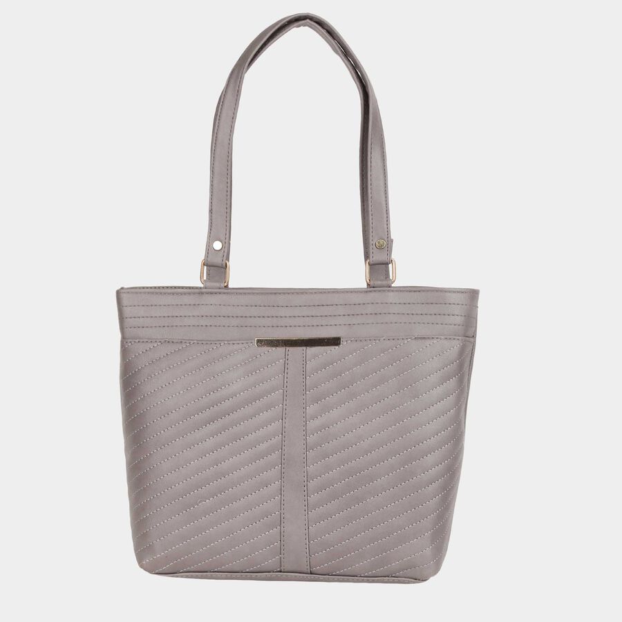 Women's Grey Polyurethane Hand Bag, , large image number null