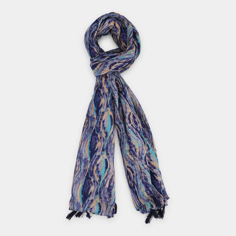 Women's Grey Nylon/Polyester Scarf, , large