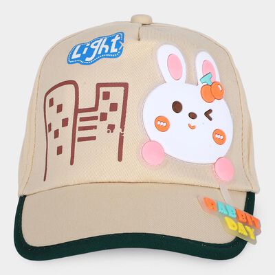 Kid's Beige Fabric Cap