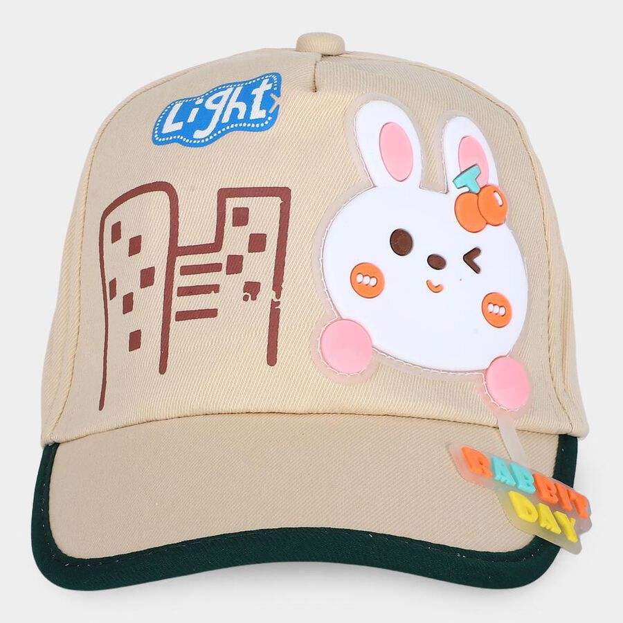 Kid's Beige Fabric Cap, , large