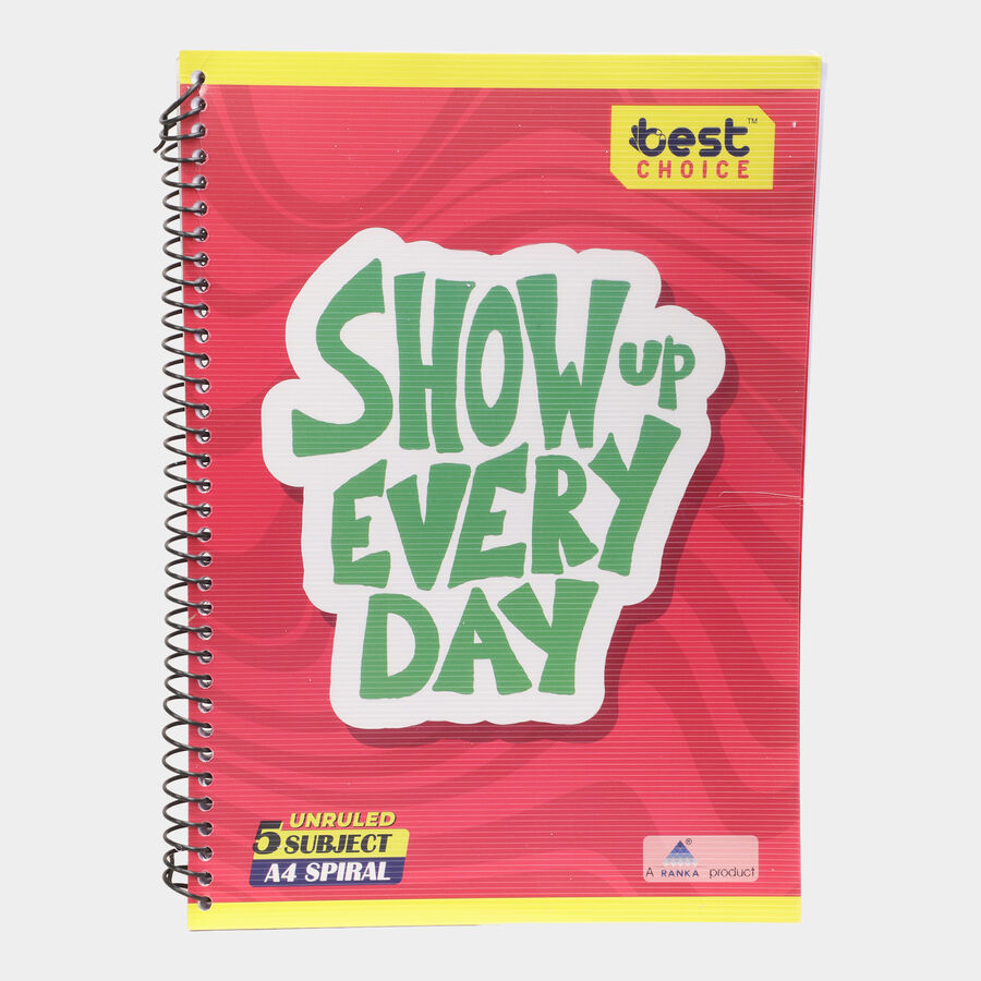 280 Pages A4 Spiral Unruled Notebook, , large image number null