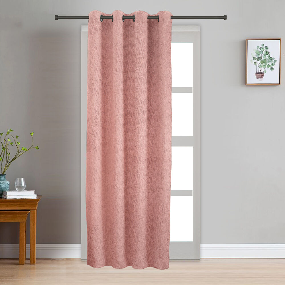 Home Beautiful                         7 ft. Pink Polyester Curtain