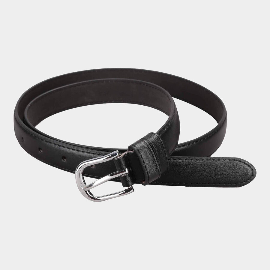 Women's Black Polyurethane Belt, , large image number null