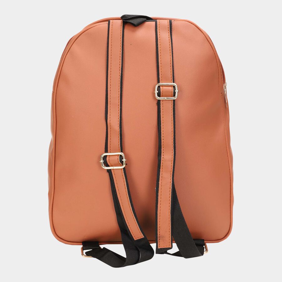 Women's Tan Polyurethane Backpack, , large image number null