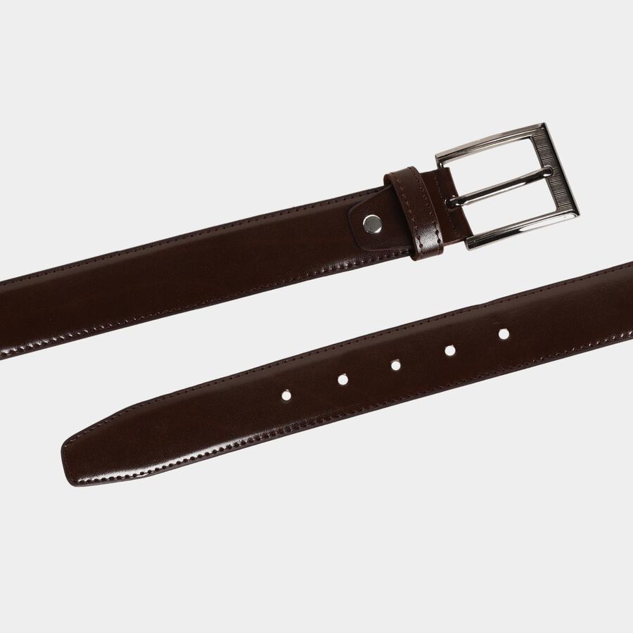 Men's Brown Polyurethane Formal Belt, , large