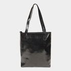 Women's Black Polyurethane Tote Bag, , small image number null