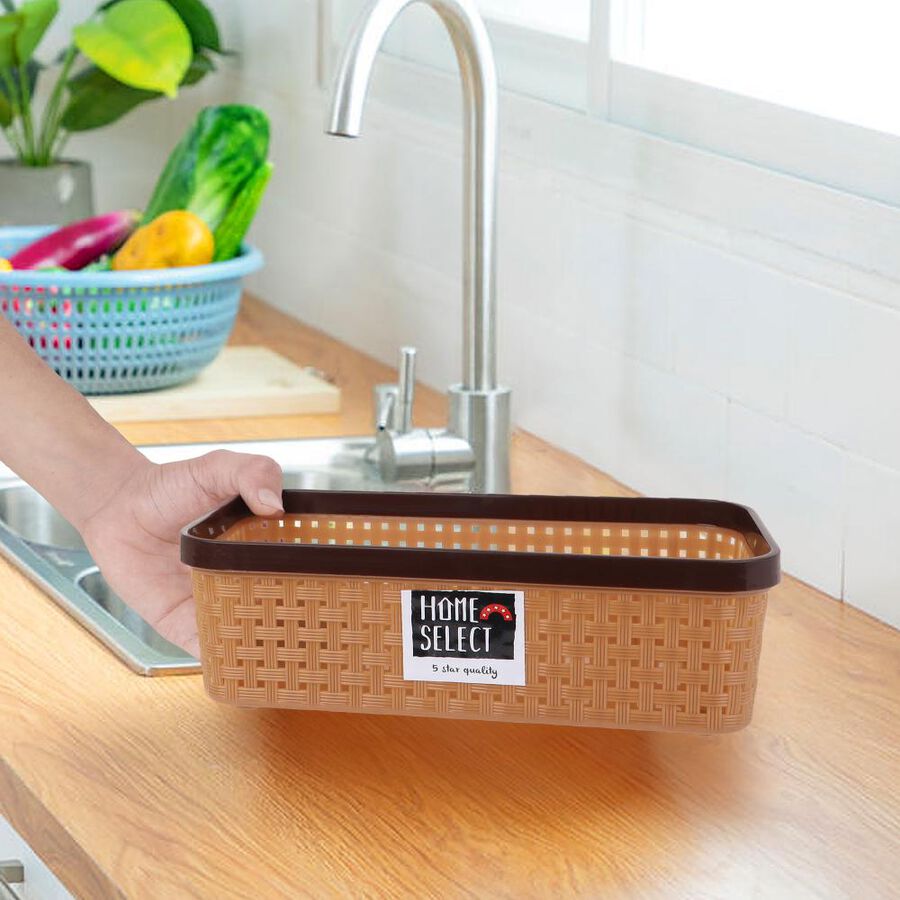 Brown Plastic Basket, , large image number null