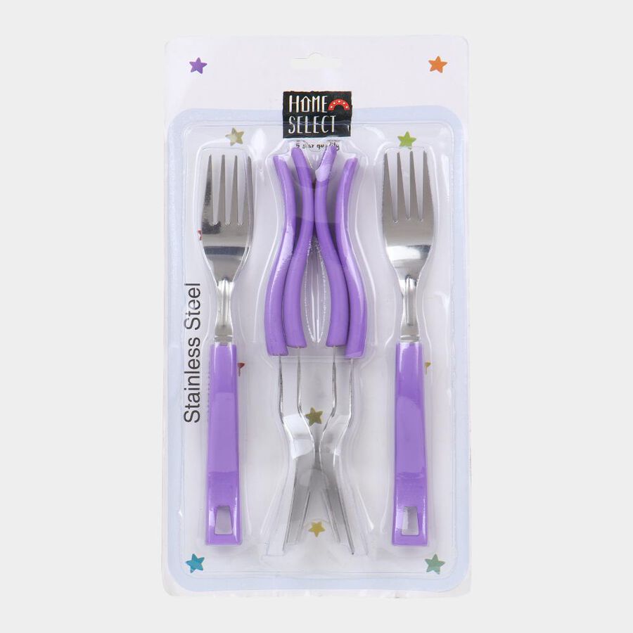 Set of 6 Stainless Steel Dessert Forks, , large image number null