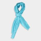 Women's Teal Blue Polyester Scarf, , small image number null