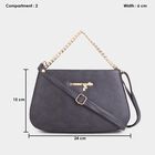 Women's Grey Polyurethane Sling Bag, , small image number null