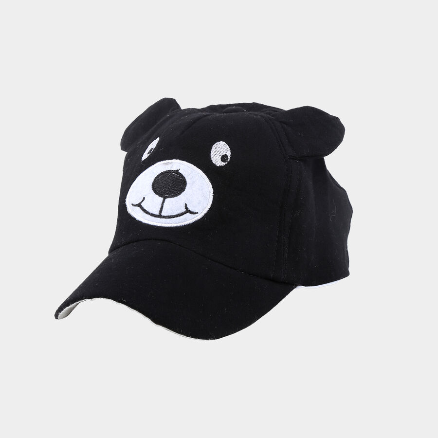 Kids' Black Fabric Cap, , large image number null