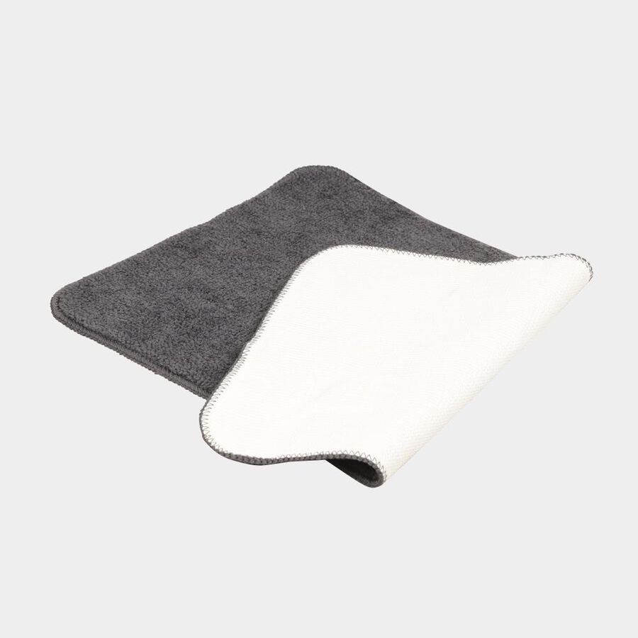 Anti-Skid Grey Microfiber Door Mat, , large