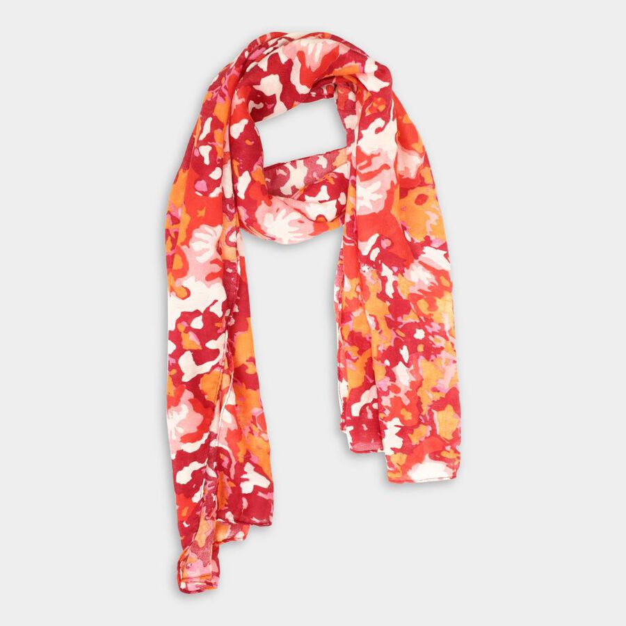Women's Orange Viscose Scarf, , large image number null