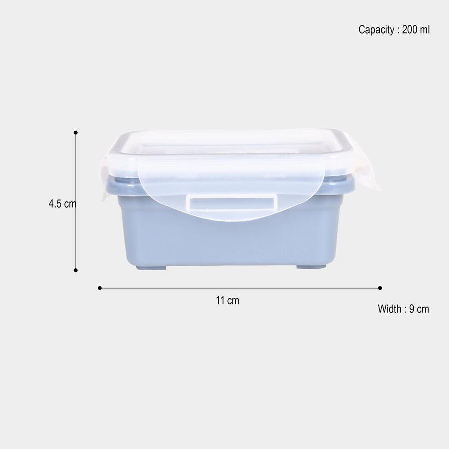 एयर-टाइट प्लास्टिक कंटेनर, 4 का सेट - 200 मिली, , large image number null
