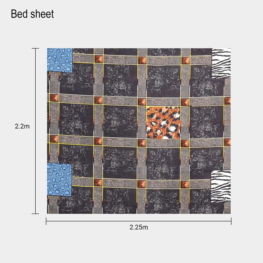 120 GSM Microfiber Double Bedsheet With 2 Pillow Covers, , large image number null