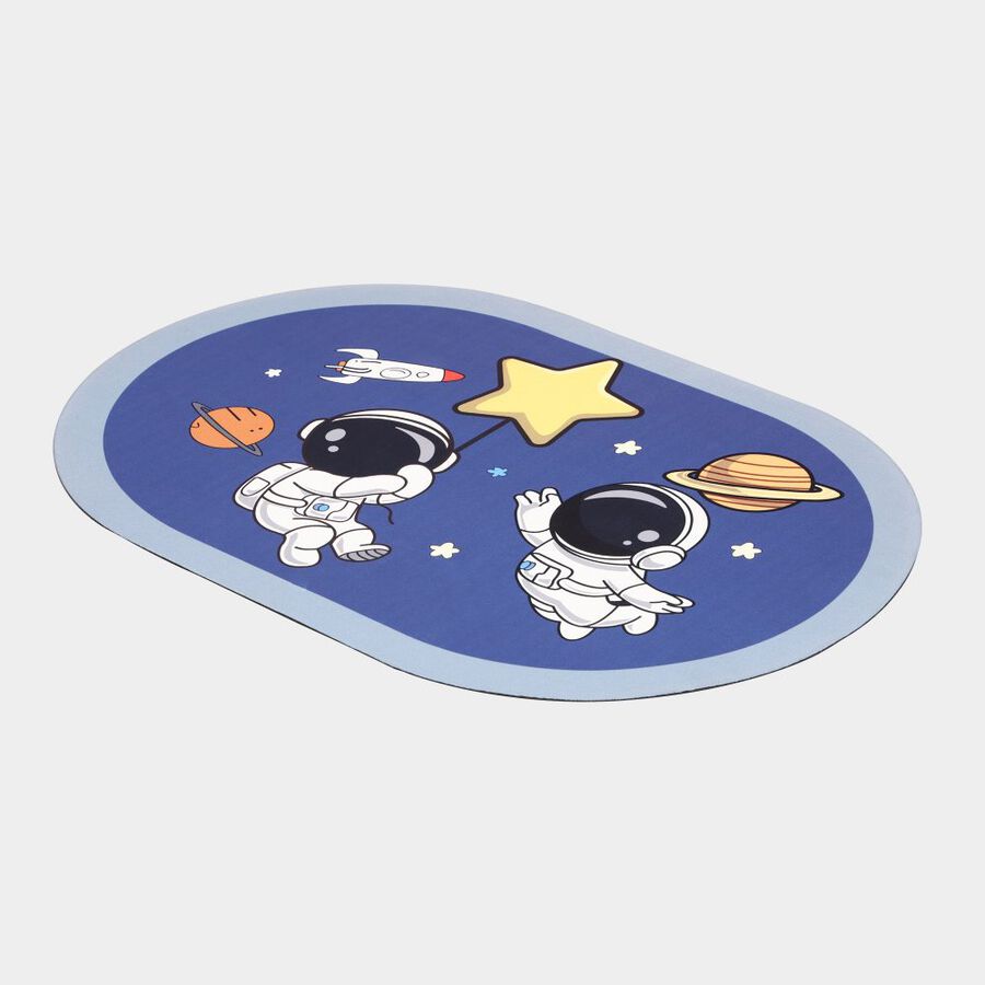 Anti-Skid Blue Polyester Bath Mat, , large