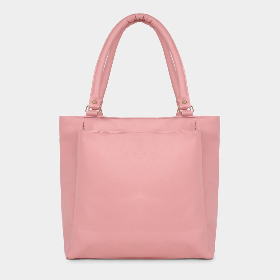 Women's Pink Polyurethane Tote Bag, , large image number null