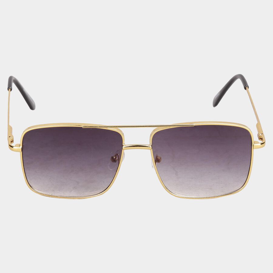 Men's Metal Gradient Rectangle Sunglasses, , large image number null