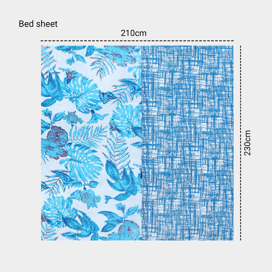 Cotton Printed Double Bedsheet with 2 Pillow Covers, , large image number null