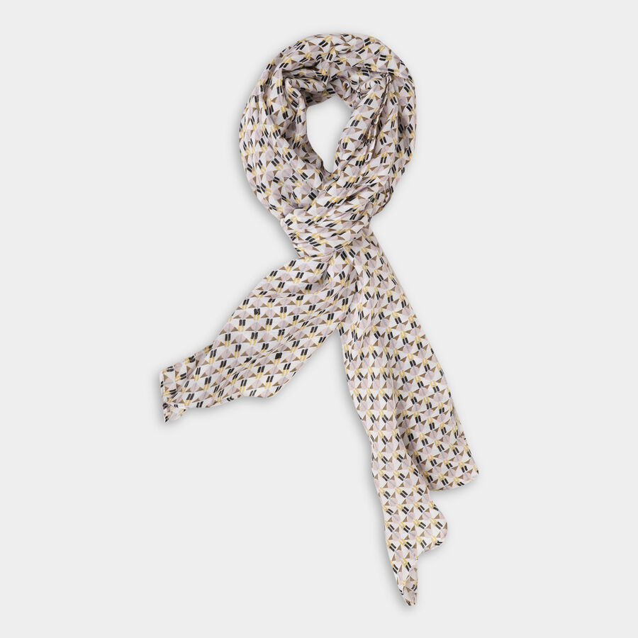 Women's off White Nylon/Polyester Scarfs, , large image number null