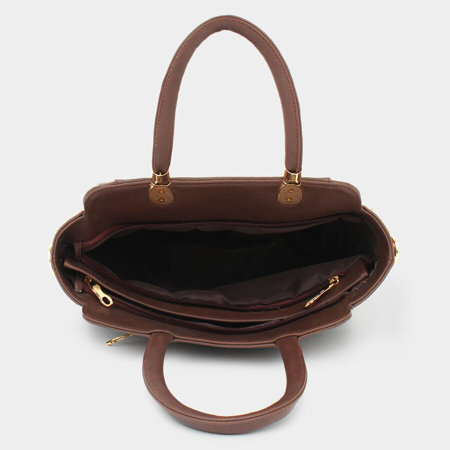 Women's Brown Polyurethane Tote Bag, , large image number null