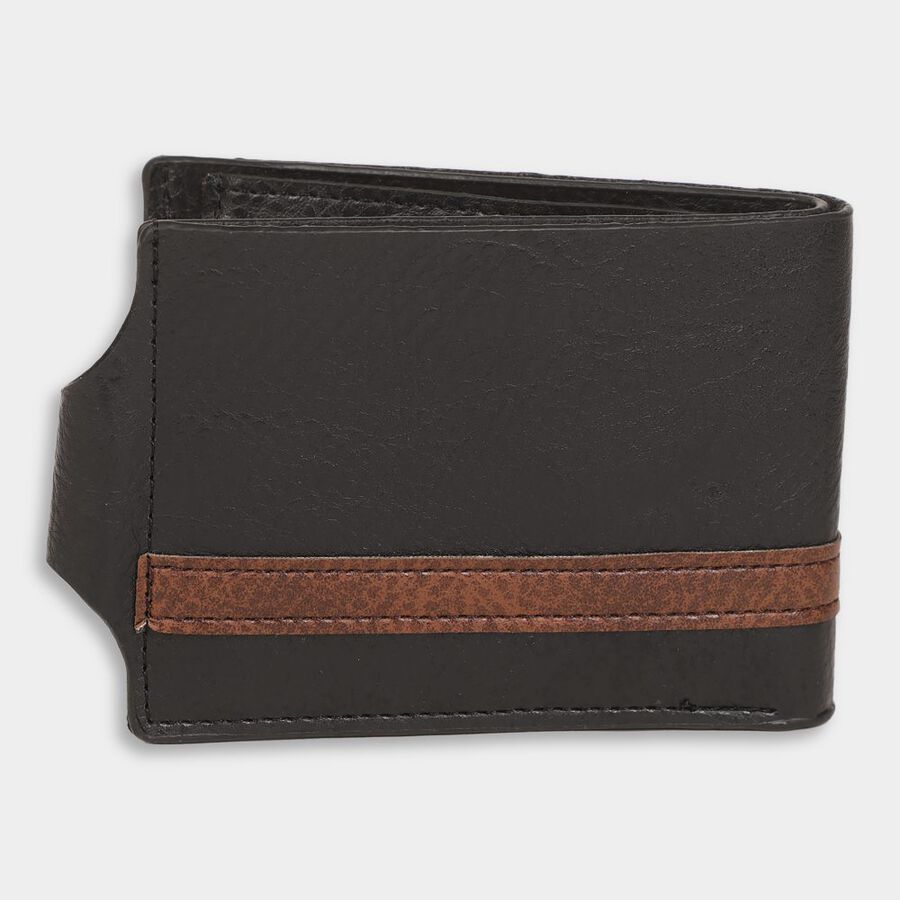 Men's Black Polyurethane Wallet, , large image number null