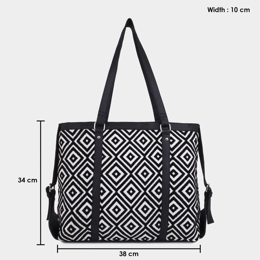 Women's Black Fabric Hand Bag, , large image number null