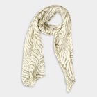 Women's White Viscose Scarf, , small image number null