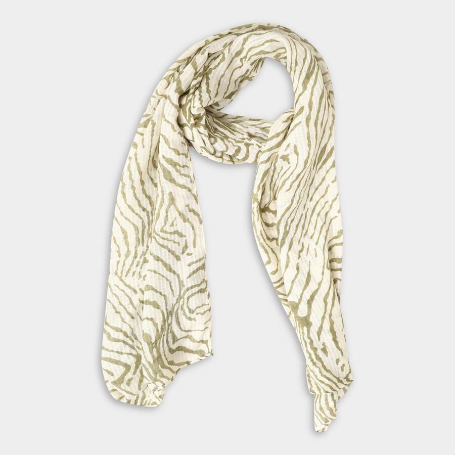 Women's White Viscose Scarf, , large image number null