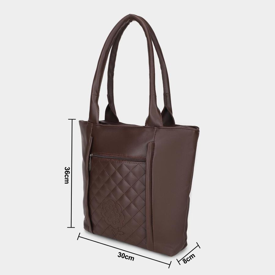 Women's Brown Pu Hand Bag , , large