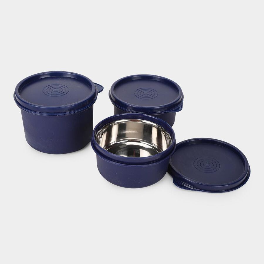Stainless Steel Lunch Box With 3 Container + 1 Bottle , , large