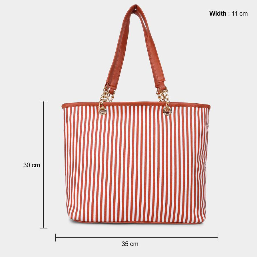 Women's Tan Polyurethane Tote Bag, , large image number null