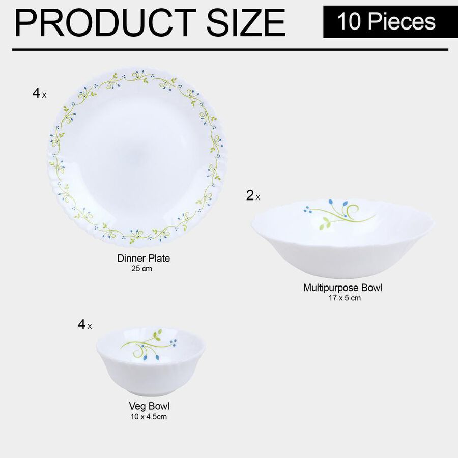 Opalware Dinner Set 10 Pcs, , large image number null