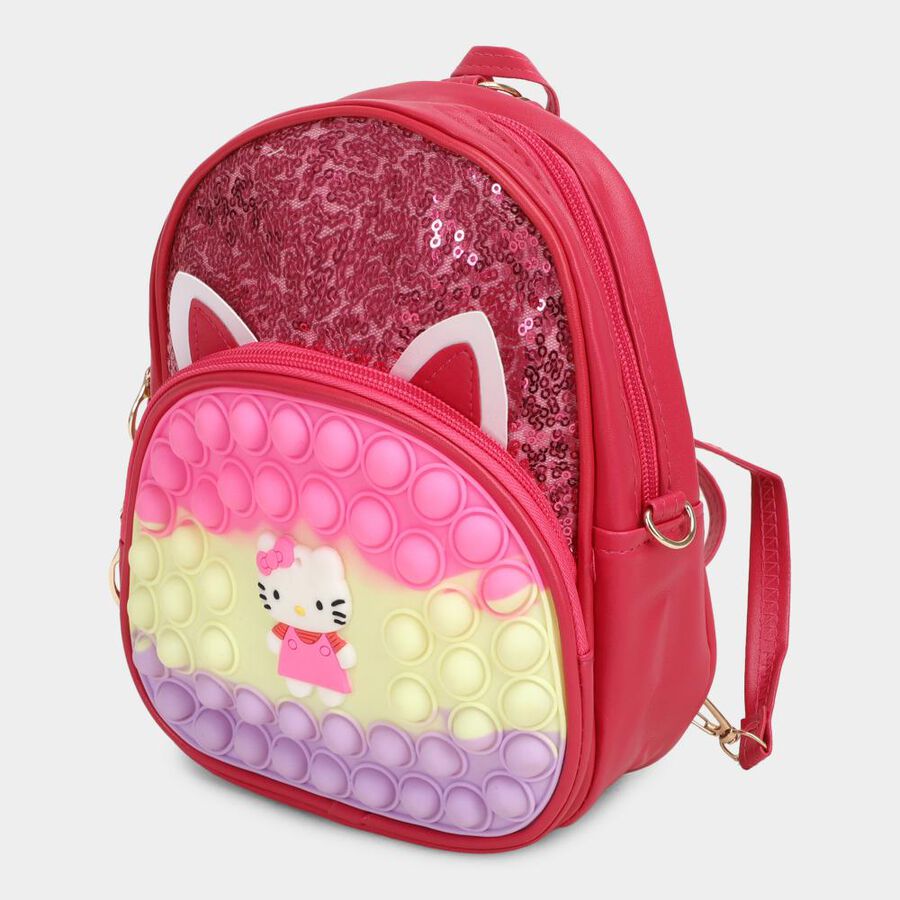 Kid's Colour Block Polyurethane Backpack, , large image number null