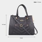 Women's Black Polyurethane Hand Bag, , small image number null