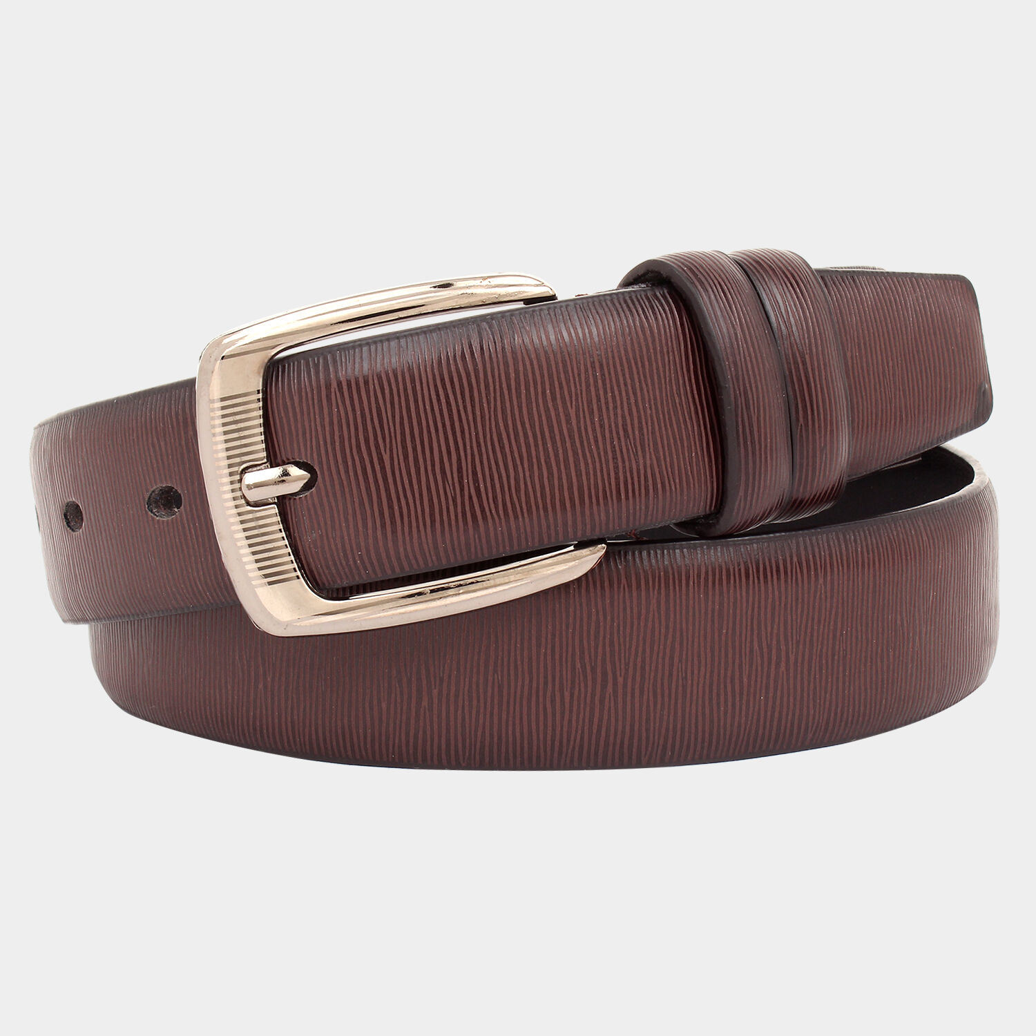 Black Tie                         Men's Brown Polyurethane Formal Belt