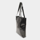 Women's Black Polyurethane Tote Bag, , small image number null