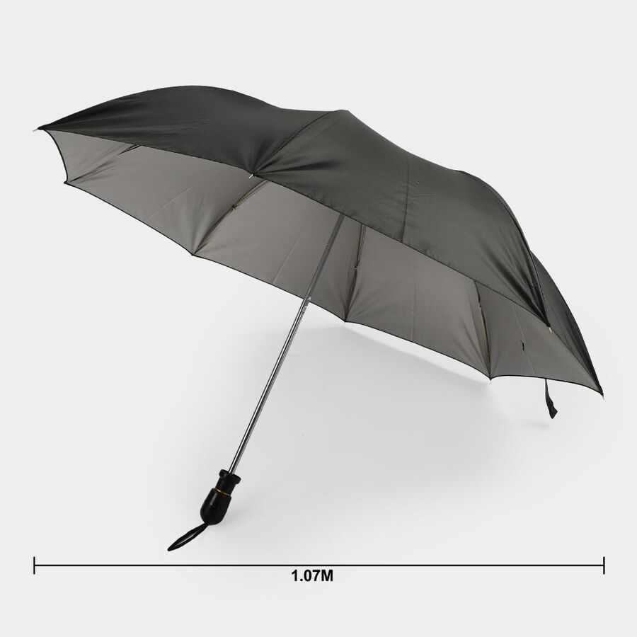 Woman's Black Polyester Umbrella, , large