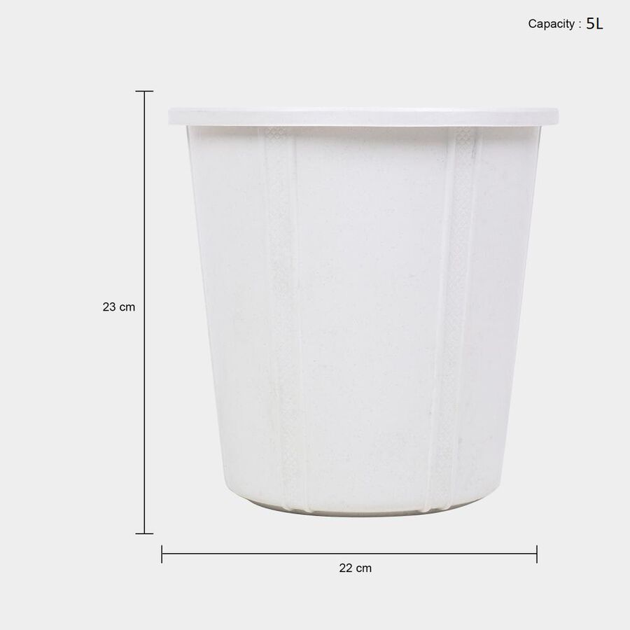 5 L Off-White Plastic Dustbin, , large image number null