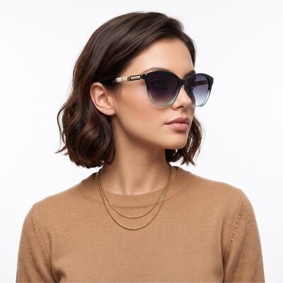 Women's Brown Plastic Sunglasses